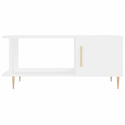 Maison Chic Table basse,Table Console Table d'appoint, Table pour salon blanc 90x50x40 cm bois d'ingénierie -MN44062 pas cher