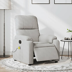 Maison Chic Fauteuil Relax pour salon, Fauteuil inclinable de massage électrique gris clair -GKD20916