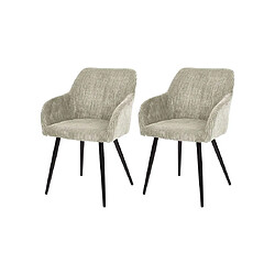 Lisa Design Primavera - lot de 2 chaises - beige - en velours côtelé