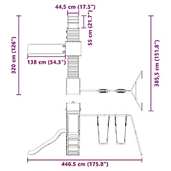 vidaXL Aire de jeux d'extérieur bois de pin imprégné pas cher