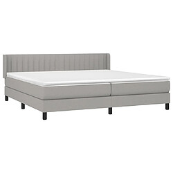 Avis Maison Chic Lit Adulte - Lit simple Lit à sommier tapissier avec matelas moelleux - Meuble de Chambre - Gris clair 200x200cm Tissu -MN26601