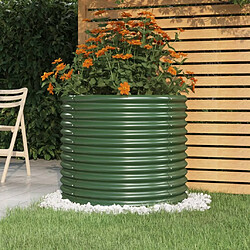 Maison Chic Jardinière,Bac à fleurs - pot de fleur de jardin Acier enduit de poudre 80x80x68 cm Vert -GKD57684