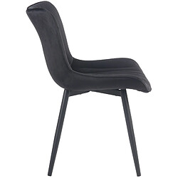 Avis Decoshop26 Lot de 2 chaises de salle à manger coutures décoratives en PVC noir et pieds en métal noir 10_0001677