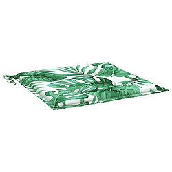 Acheter vidaXL Coussins de chaise lot de 2 motif de feuilles 50x50x3 cm tissu