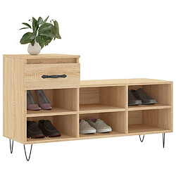 Avis Maison Chic Armoire à Chaussures,Meuble de Rangement à Chaussures Chêne sonoma 102x36x60cm Bois d'ingénierie -MN84388