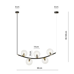 Avis EPIKASA Suspension Ritz, Noir, Acier, 80x100x28 cm