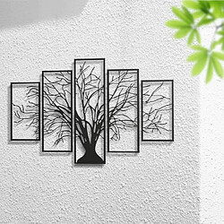 DEKORY 5 panneaux Art Mural Arbre En Métal minimaliste 120 x 75 cm