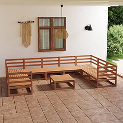 Maison Chic Salon de jardin 10 pcs - Table et chaises d'extérieur - Mobilier/Meubles de jardin Moderne bois de pin massif -MN40767