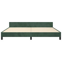 Maison Chic Lit adulte - Cadre Structure de lit avec tête de lit Contemporain Vert foncé 200x200 cm Velours -MN65924 pas cher