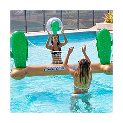 Airmyfun Filet de volley Gonflable et Flottant + Ballon Gonflable pour Piscine & Plage - Pack Sport Cactus