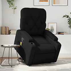 Maison Chic Fauteuil Relax pour salon, Fauteuil inclinable de massage Noir Similicuir -GKD24161