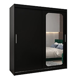 Abiks Meble Armoire PROMO T2 À Portes Coulissantes 200/180/62 2 Portes (Noir/Noir)