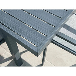 Avis Table rectangulaire extensible en aluminium aspect teck gris SANTORIN - 10 places - Jardiline