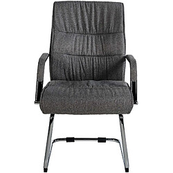 Decoshop26 Set de 2 fauteuils de bureau chaise visiteur en tissu gris foncé et métal chromé 10_0001888