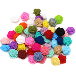 Universal 100 pcs silicone perles fleurs bébé trickles éco-friendly sensation dentition collier qualité alimentaire maman allaitement DIY bijoux roses | dents de bébé