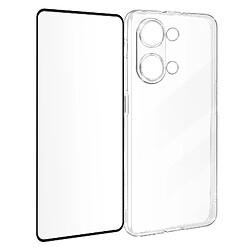 Avizar Coque pour OnePlus Nord 3 5G Silicone Gel et Verre Trempé 9H Biseauté Noir