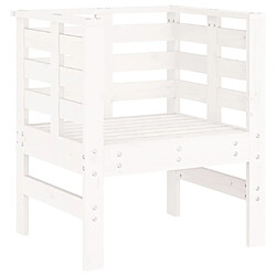 Acheter Maison Chic Lot de 2 Chaises de jardin,Fauteuil d'extérieur blanc 61,5x53x71 cm bois pin massif -MN53843