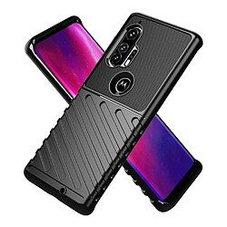 Coque en TPU texture sergé souple noir pour votre Motorola Edge Plus