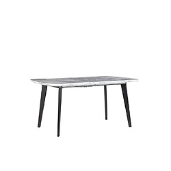 Beliani Table à manger extensible effet marbre / blanc 160/200 x 90 cm MOSBY pas cher