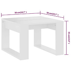 vidaXL Table d'appoint Blanc 50x50x35 cm Bois d’ingénierie pas cher