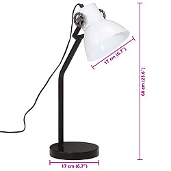 vidaXL Lampe de bureau 25 W blanc 17x17x60 cm E27 pas cher