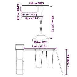 vidaXL Aire de jeux d'extérieur bois de pin massif pas cher