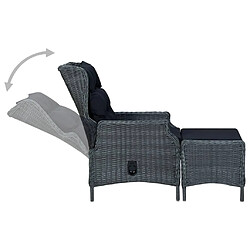 vidaXL Ensemble de salle à manger de jardin 7 pcs Gris foncé pas cher