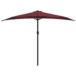 Helloshop26 Parasol de balcon mât en aluminium 300 x 150 x 253 cm demi bordeaux 02_0008315