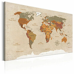 Paris Prix Tableau Imprimé World Map : Beige Chic 40 x 60 cm