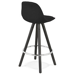 Acheter Alterego Tabouret snack mi-hauteur design 'DANI MINI' en tissu et bois noir