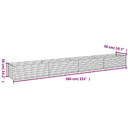 vidaXL Lit surélevé de jardin 386x50x36 cm acier corten pas cher