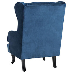 Beliani Fauteuil ALTA Velours Bleu foncé pas cher