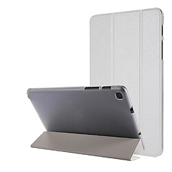 Etui en PU tri-fold en soie avec support blanc pour votre Samsung Galaxy Tab A 8.0 (2019)