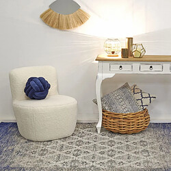 Aubry Gaspard Fauteuil pouf en polyester et bois Nuage.