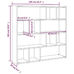 vidaXL Bibliothèque/Cloison de séparation Blanc 105x24x102 cm pas cher