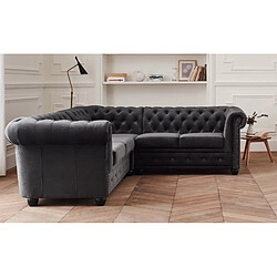 Lisa Design William - canapé Chesterfield d'angle réversible - 5 places - en velours