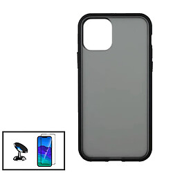 PHONECARE Kit Coque Anti Choc Protection Fumê + Film de Verre Trempé 5D à Couverture Complète + Support Magnétique pour iPhone 13 - Noir