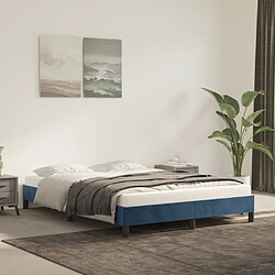 vidaXL Cadre de lit sans matelas bleu foncé 140x200 cm velours