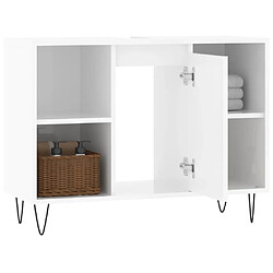 Acheter Maison Chic Armoire de salle de bain,Meuble de rangement,Meuble haut blanc brillant 80x33x60 cm -GKD659807