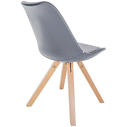 Decoshop26 Chaise de salle à manger x1 style scandinave assise en PVC gris et pieds carrés en bois clair 10_0001442 pas cher