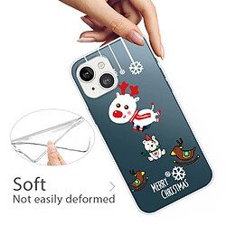 Coque en TPU antichoc, motif de Noël, antichute pour votre iPhone 14 Plus - Deer d'ours de Troie