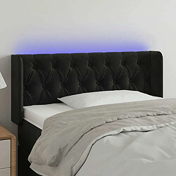 Maison Chic Tête de lit scandinave à LED,meuble de chambre Noir 93x16x78/88 cm Velours -MN82685