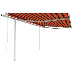 vidaXL Auvent rétractable automatique et poteaux 4x3m Orange et marron