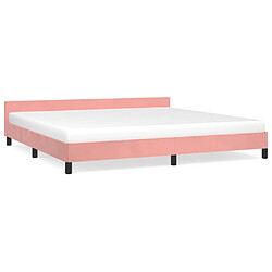 Maison Chic Lit adulte - Cadre Structure de lit avec tête de lit Contemporain Rose 200x200 cm Velours -MN15267