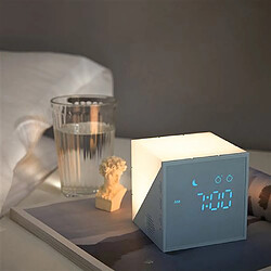 Réveil Time Cube YOUKUKE Chargement USB Multifonction Lampe de chevet tactile - Rose