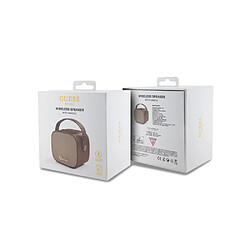 Avis Guess Maroquinerie Guess Enceinte Bluetooth 5.3 Compacte 5W avec Sangle de Transport en Cuir Motif 4G Marron