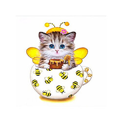 dessin animé chat diy 5d diamant broderie peinture point de croix kit décor jaune pas cher