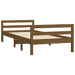 Avis vidaXL Cadre de lit sans matelas marron miel 90x200 cm bois pin massif