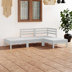 Maison Chic Ensemble de salle à manger de jardin 4 pcs,Table et chaises d'extérieur blanc bois de pin massif -GKD898289