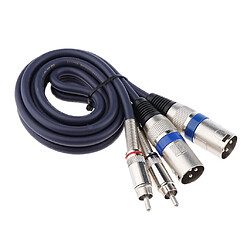 câble de raccordement double xlr mâle à double rca mâle, cordon audio 2-xlr à 2-rca 1m